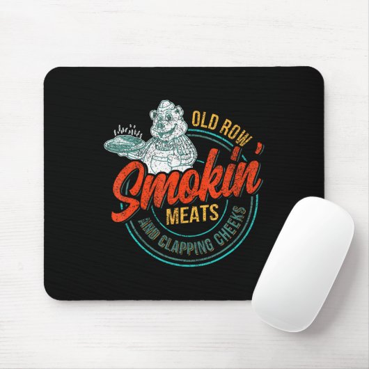 Old Row Smokin' Meats and Clapping Cheeks Funny BB Muismat (Met muis)