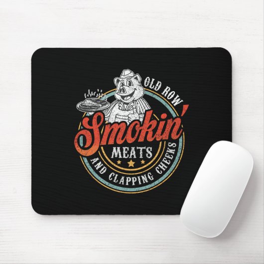 Old Row Smokin' Meats and Clapping Cheeks Funny BB Muismat (Met muis)