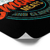 Old Row Smokin' Meats and Clapping Cheeks Funny BB Poster (Hoek)