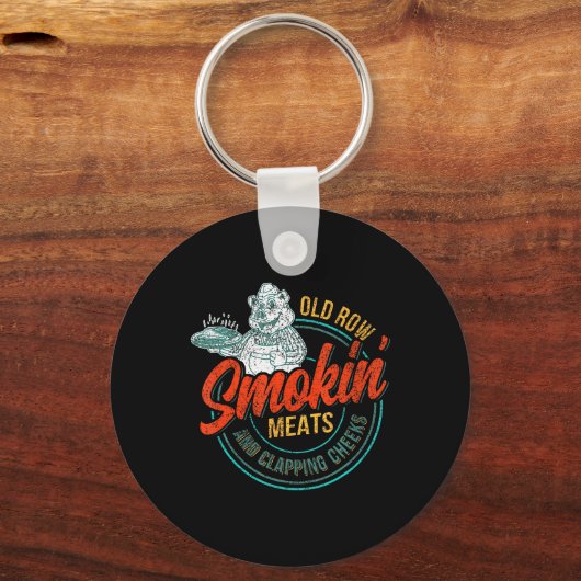 Old Row Smokin' Meats and Clapping Cheeks Funny BB Sleutelhanger (Voorkant)
