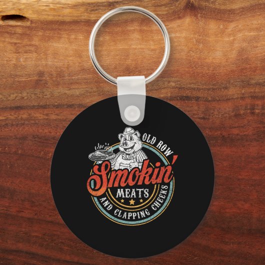 Old Row Smokin' Meats and Clapping Cheeks Funny BB Sleutelhanger (Voorkant)