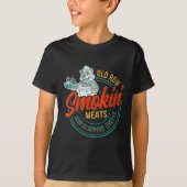 Old Row Smokin' Meats and Clapping Cheeks Funny BB T-shirt (Voorkant)