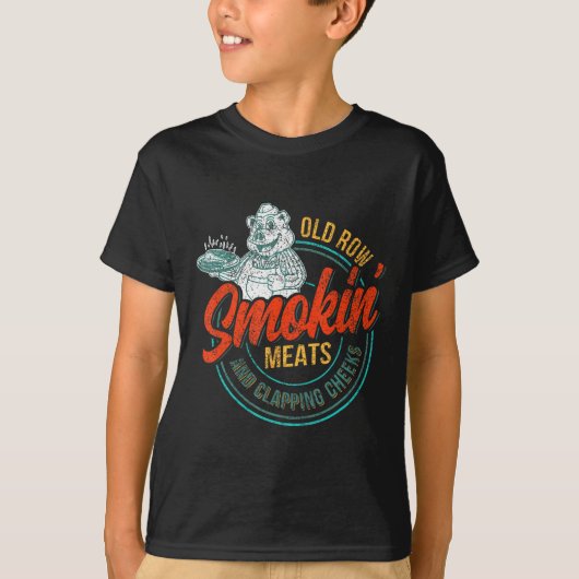 Old Row Smokin' Meats and Clapping Cheeks Funny BB T-shirt (Voorkant)