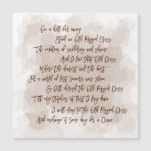 Old Rugged Cross Hymn Songtekst Script Keepsake (Voorkant)