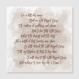 Old Rugged Cross Hymn Songtekst Script Keepsake