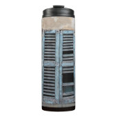 Old ruined wooden window of old houseancier, antiq thermosbeker (Voorkant)