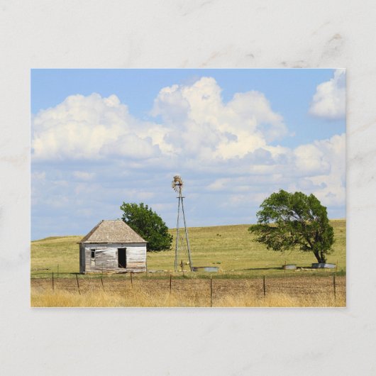 Old Rush County, Kansas, boerderij met windmolen Briefkaart (Voorkant)