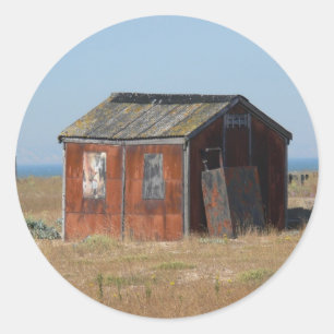 Old Rusted Shack Hut Cabinet Ronde Sticker