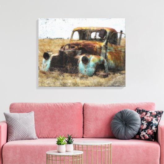 Old Rusted Truck Canvas Afdruk (Insitu (Woonkamer))