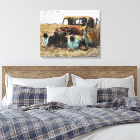 Old Rusted Truck Canvas Afdruk (Insitu (Slaapkamer))