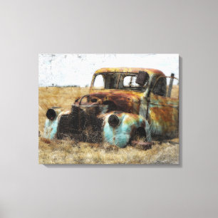 Old Rusted Truck Canvas Afdruk