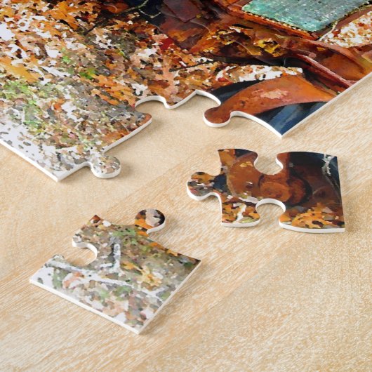 Old Rustic Boerderij Tractor in Junk Yard Legpuzzel (Zijkant)