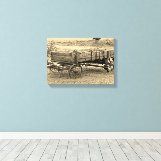 Old Rustic Boerderij Wagon Canvas Afdruk (Insitu (Houten vloer))