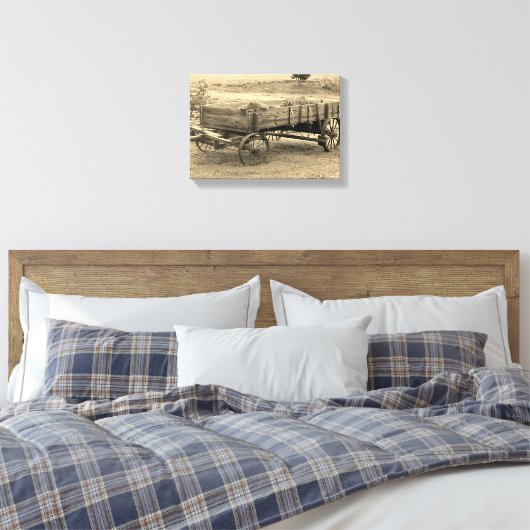 Old Rustic Boerderij Wagon Canvas Afdruk (Insitu (Slaapkamer))