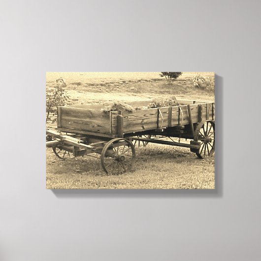 Old Rustic Boerderij Wagon Canvas Afdruk (Voorkant)
