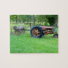 Old Rusty Boerderij Tractor Jigzaag Puzzle Legpuzzel