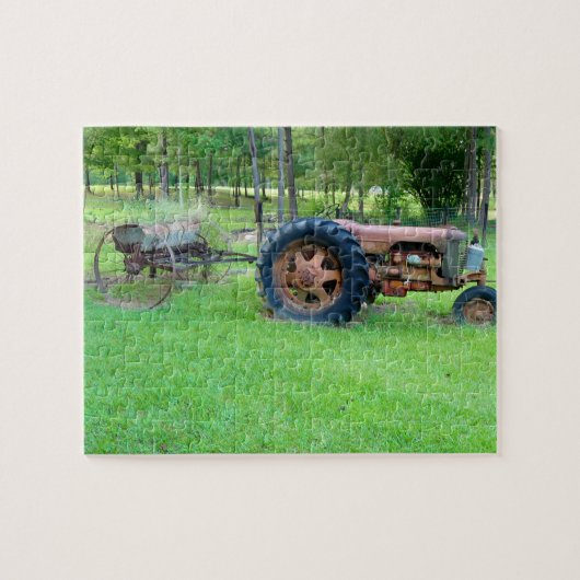 Old Rusty Boerderij Tractor Jigzaag Puzzle Legpuzzel (Horizontaal)