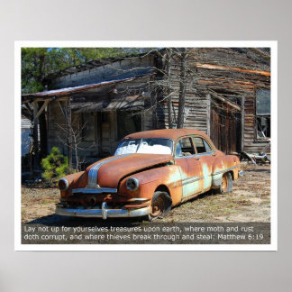 Old Rusty Car Poster
