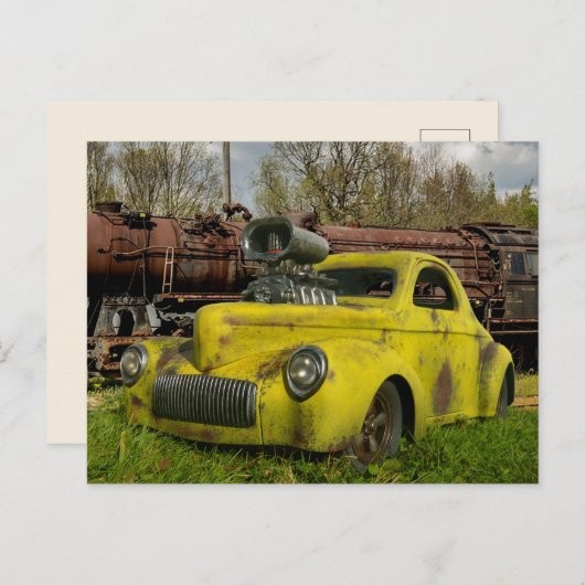 Old Rusty Hotrod 1941 Coupe Rat Rod Briefkaart (Voorkant / Achterkant)