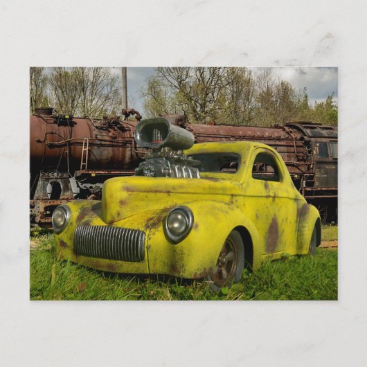  Old Rusty Hotrod 1941 Coupe Rat Rod   Briefkaart (Voorkant)
