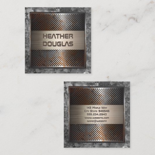 Old Rusty Metal | achtergrond Vierkante Visitekaartje (Voorkant / Achterkant)