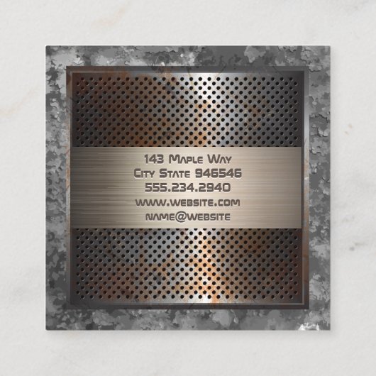 Old Rusty Metal | achtergrond Vierkante Visitekaartje (Achterkant)