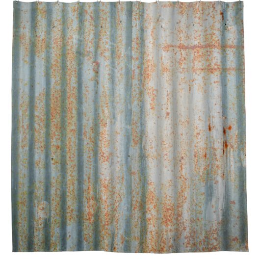 Old rusty steel wall. Old rusty steel wall texture Douchegordijn (Voorkant)