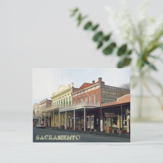Old Sacramento District Travel Photo Briefkaart (Staand voorkant)