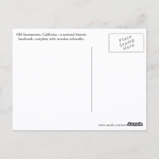 Old Sacramento District Travel Photo Briefkaart (Achterkant)
