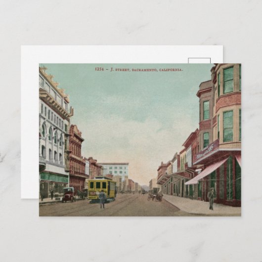 Old Sacramento J. Street Briefkaart (Voorkant / Achterkant)