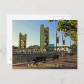 Old Sacramento Tower Bridge Briefkaart (Voorkant / Achterkant)