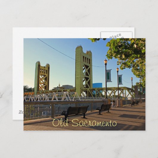 Old Sacramento Tower Bridge Briefkaart (Voorkant / Achterkant)