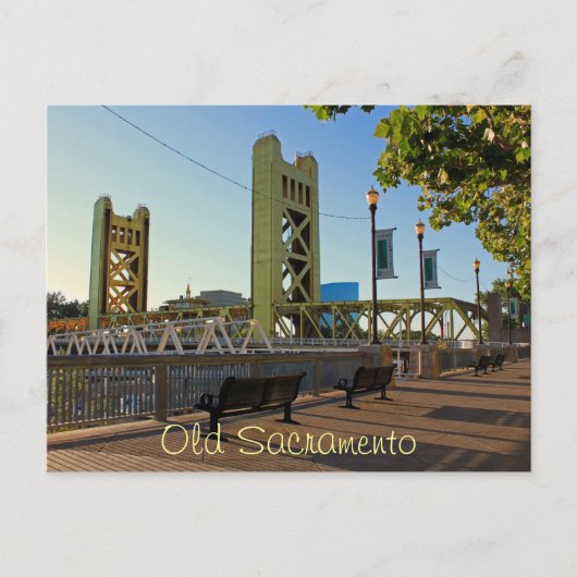 Old Sacramento Tower Bridge Briefkaart (Voorkant)