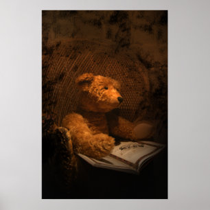 Old Sad Beer Teddy Bear Poster
