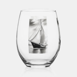 Old Sailboot Wijnglas Zonder Voet