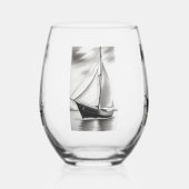 Old Sailboot Wijnglas Zonder Voet (Links)