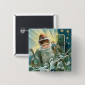 Old Saint Nicholas Vierkante Button 5,1 Cm (Voorkant /achterkant)