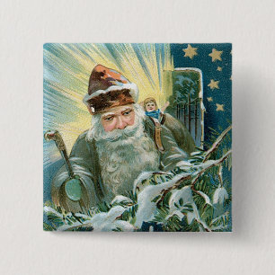 Old Saint Nicholas Vierkante Button 5,1 Cm