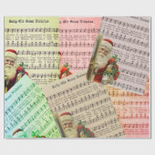 Old Saint Nick Sheet Music Wrapping Paper Cadeaupapier (Vlak)