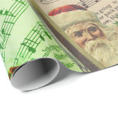 Old Saint Nick Sheet Music Wrapping Paper Cadeaupapier (Rol Hoek)