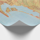 Old San Diego CA Map (1915) Cadeaupapier (Hoek)