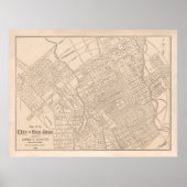 Old San Jose CA Map (1888) Poster (Voorkant)