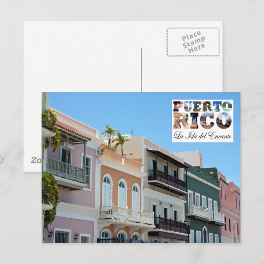 Old San Juan Puerto Rico Briefkaart (Voorkant / Achterkant)