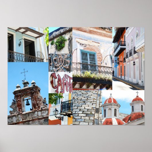 Old San Juan, Puerto Rico - Foto Collage Poster (Voorkant)