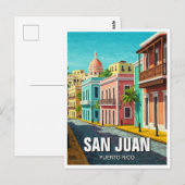 Old San Juan Puerto Rico Reizen Briefkaart (Voorkant / Achterkant)