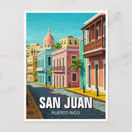Old San Juan Puerto Rico Reizen Briefkaart (Voorkant)