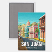 Old San Juan Puerto Rico Reizen Magneet (Voorkant / Achterkant)