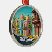 Old San Juan Puerto Rico Reizen Metalen Ornament (Rechts)