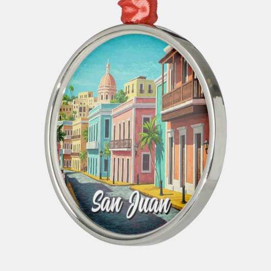 Old San Juan Puerto Rico Reizen Metalen Ornament (Links)