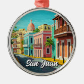 Old San Juan Puerto Rico Reizen Metalen Ornament (Voorkant)